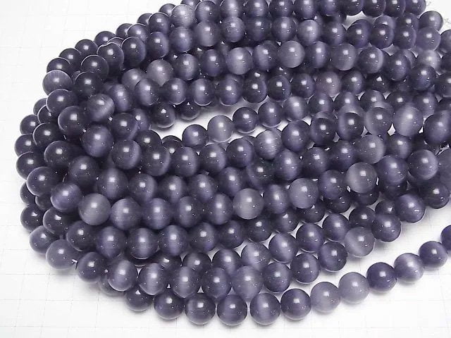 Lavender purple color Cat's Eye Round 11.5mm 1strand beads (aprx.14inch/35cm)