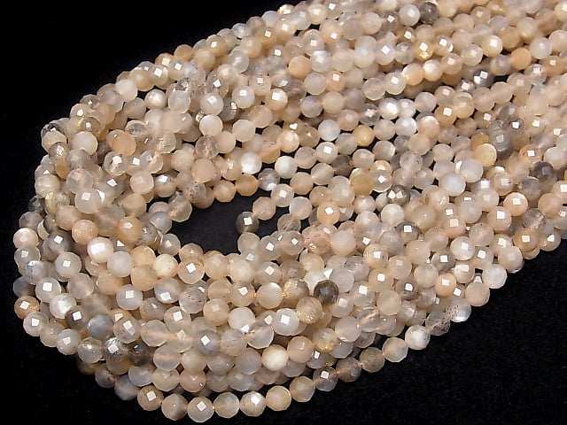 High Quality! Multi Color Moonstone AAA Faceted Round 5mm 1strand beads (aprx.15inch / 38cm)