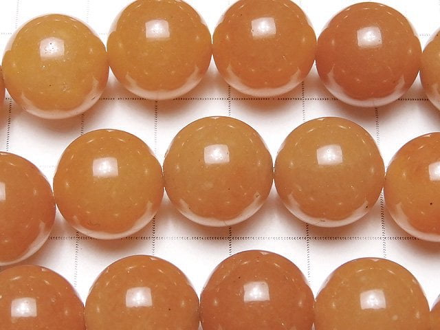 Orange Aventurine Round 14 mm half or 1strand beads (aprx.15 inch / 37 cm)