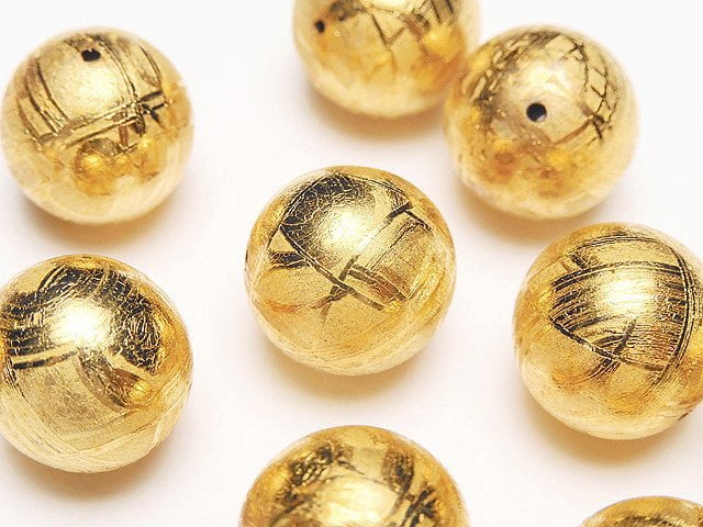 隕石 (Muonionalusta) 圓形 12mm 黃金 1件
