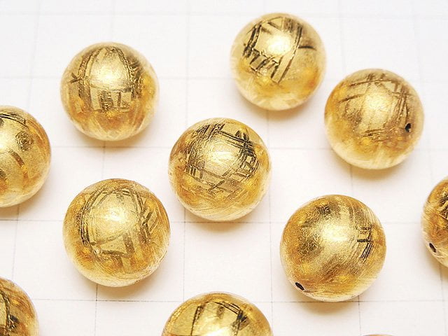 隕石 (Muonionalusta) 圓形 12mm 黃金 1件