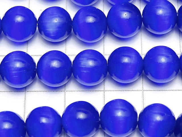 Dark blue color Cat's Eye Round 10mm 1strand beads (aprx.15inch/36cm)