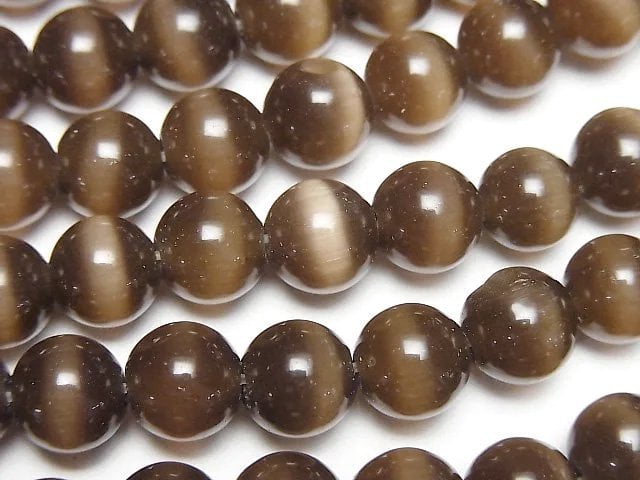 咖啡色貓眼圓珠 8mm 一串 (約14英吋/35公分)