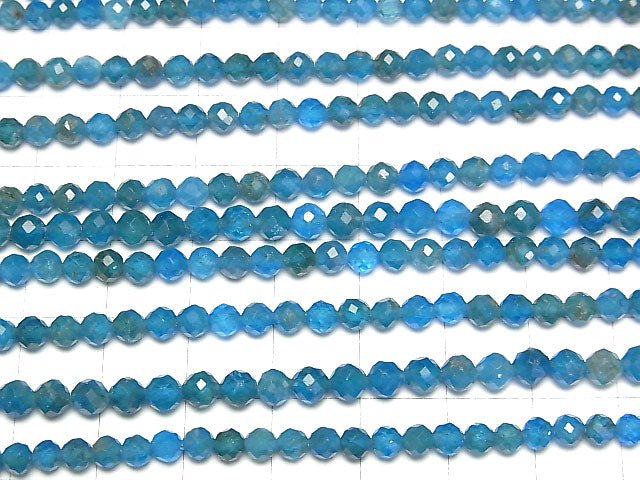 Hochwertig! Blauer Apatit AA+ facettiert rund 4mm 1strang Perlen (ca. 15 Zoll / 37 cm)