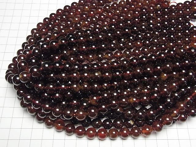 Hessonit Granat AA++ Rund 10mm halb oder 1 Strang Perlen (ca. 15 Zoll/36 cm)