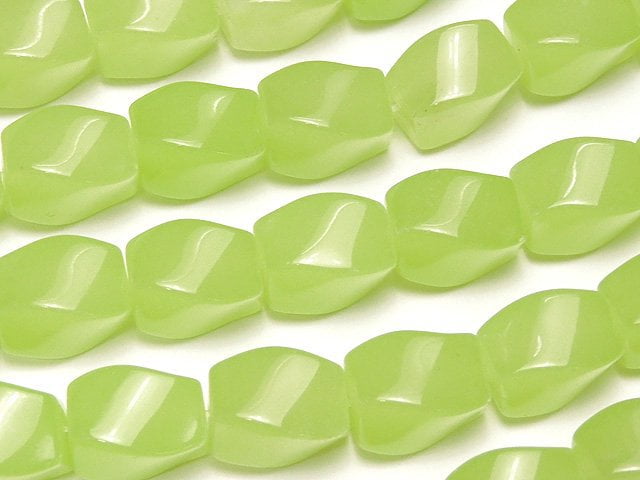 Jade, Rice, Twist Gemstone Beads