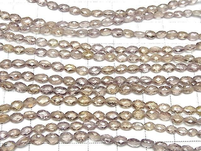 MicroCut Hochwertiger Farbwechsel Granat AAA Facettiert Oval halbe oder 1 Strang Perlen (ca. 4 Zoll/9 cm)