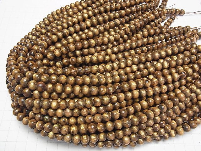 Golden Coral Round 8mm half or 1strand beads (aprx.15inch / 38cm)