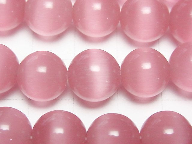 Dark pink color Cat's Eye Round 11.5mm 1strand beads (aprx.14inch/35cm)