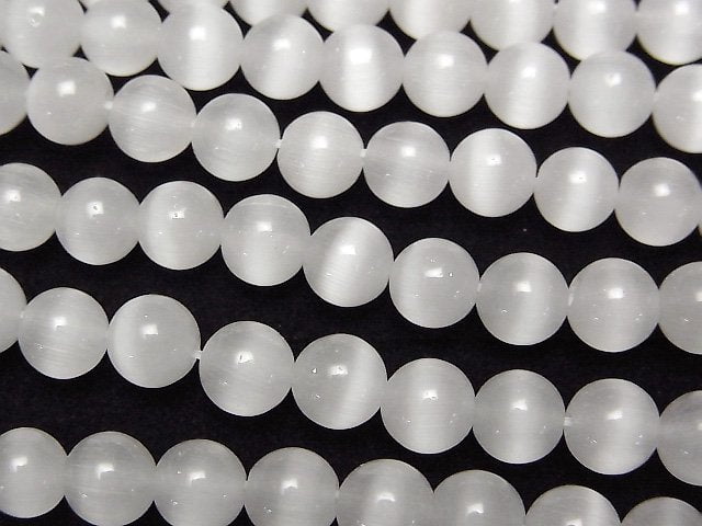 Gray color Cat's Eye Round 6mm 1strand beads (aprx.15inch/37cm)