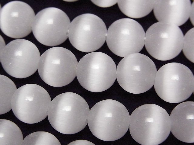 Gray color Cat's Eye Round 10mm 1strand beads (aprx.15inch/36cm)