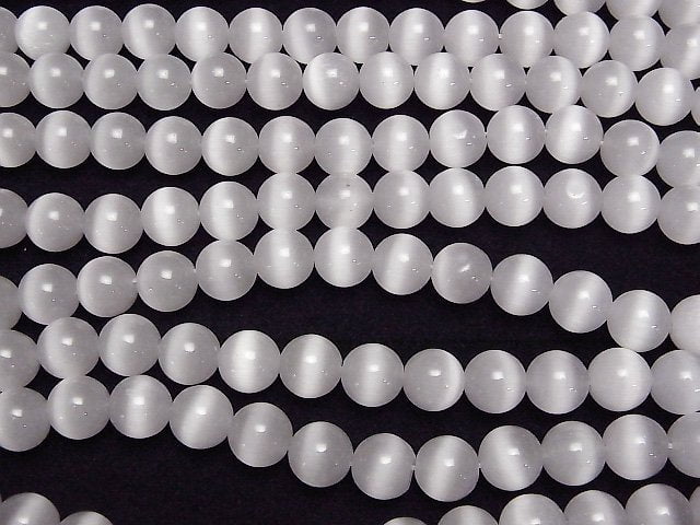 Gray color Cat's Eye Round 10mm 1strand beads (aprx.15inch/36cm)