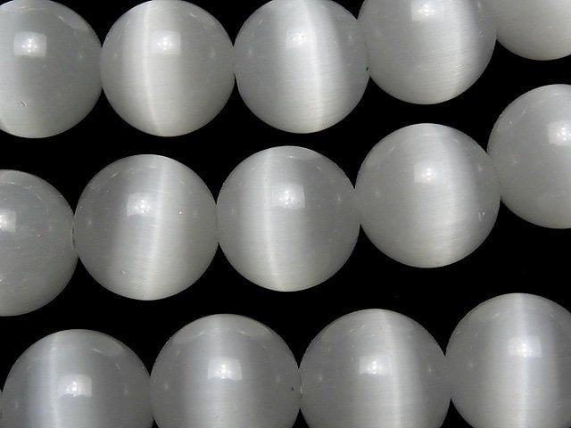 Gray color Cat's Eye Round 12mm 1strand beads (aprx.14inch/34cm)