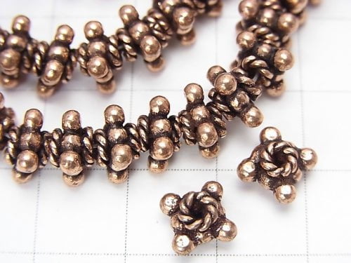 Copper Rondelle 7x7x5mm Oxidized Finish half or 1strand beads (aprx.7inch/18cm)