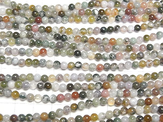 Indian Agate Round 4mm 1strand beads (aprx.15inch/38cm)