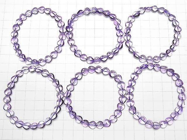 高品質 AAA 級紫水晶心形 8x8x5mm 串珠(手鍊)
