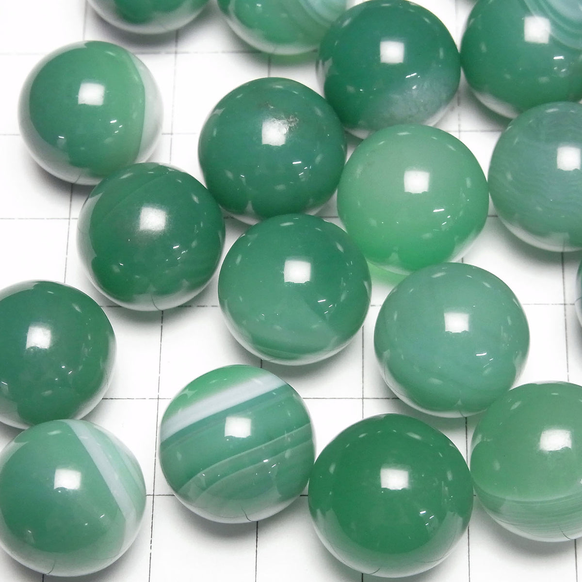 綠紋瑪瑙圓珠,圓形 15mm 3顆
