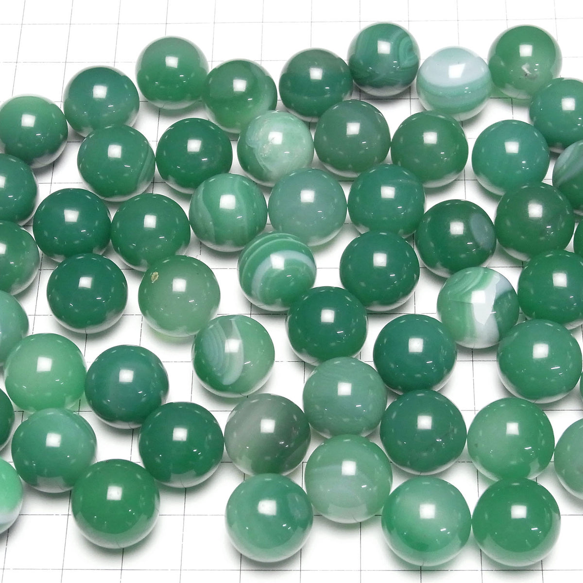 綠紋瑪瑙圓珠,圓形 15mm 3顆