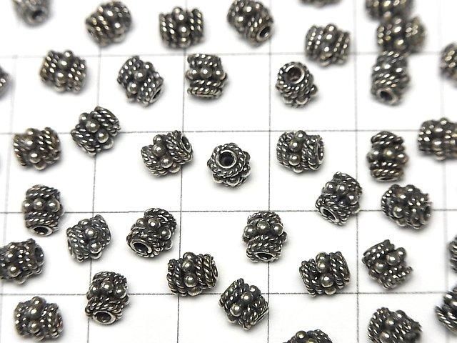 Bali Silver Rondelle 5x5x5mm Oxidized Finish 3pcs