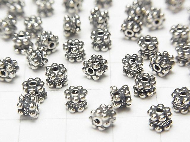 Bali Silver Rondelle 5x5x4mm Oxidized Finish 3pcs