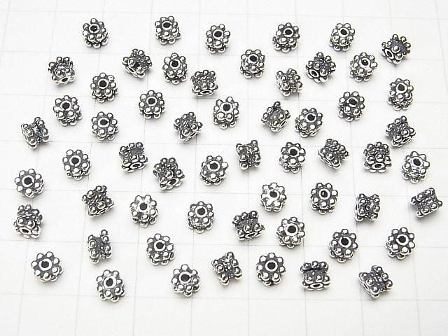 Bali Silver Rondelle 5x5x4mm Oxidized Finish 3pcs
