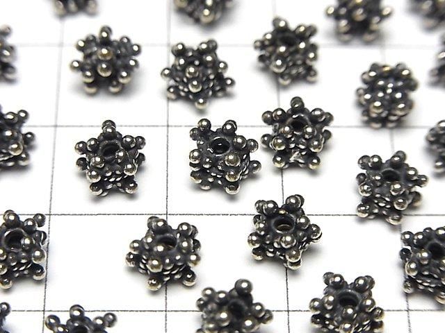 Bali Silver Rondelle 6x6x5mm Oxidized Finish 1pc