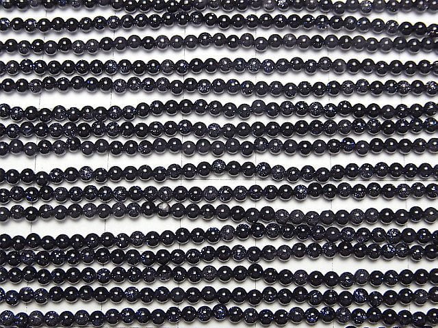 Blue Golden Sand Stone Round 2mm 1strand beads (aprx.15inch/37cm)