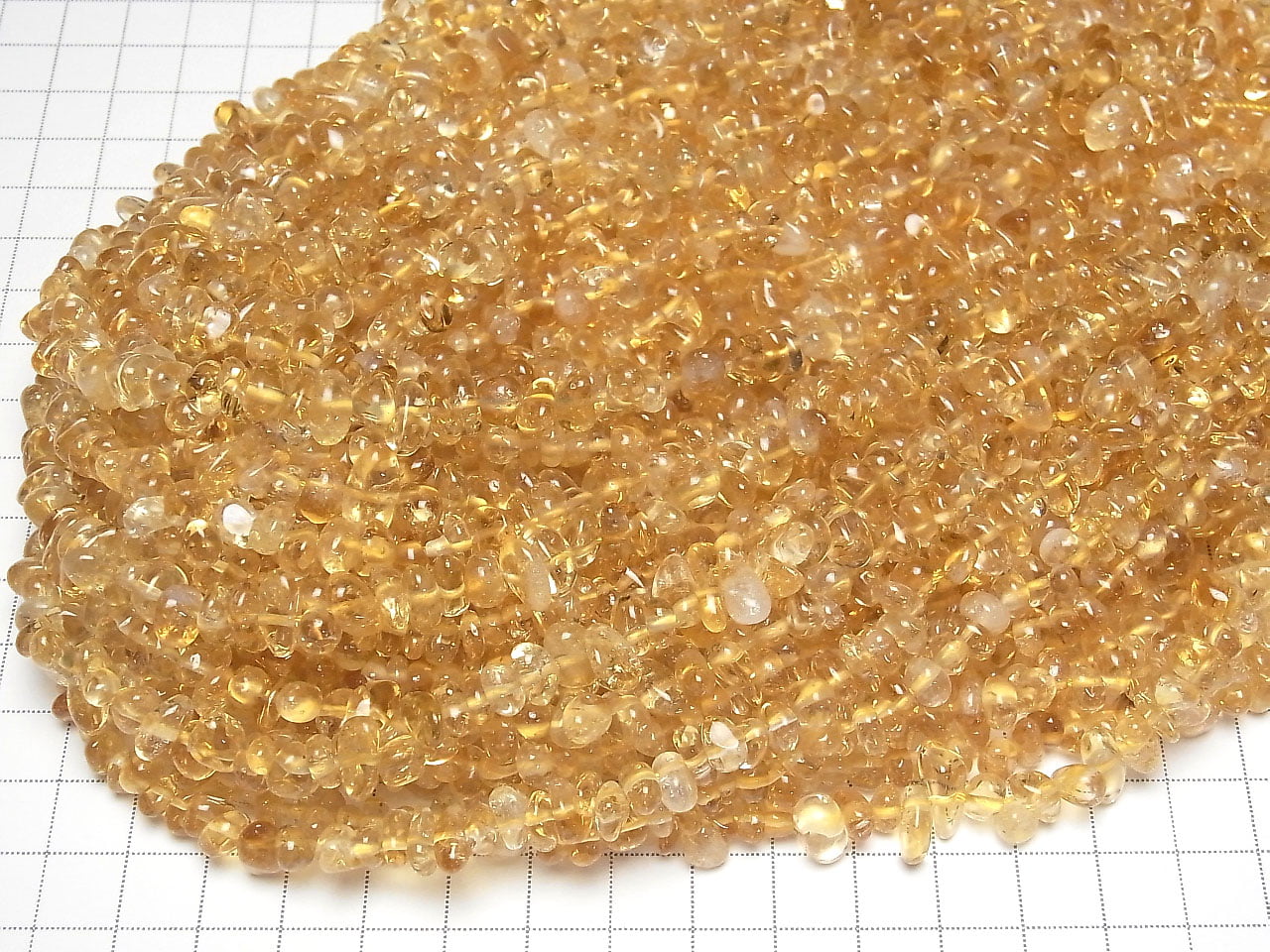 黃水晶 AA++ 碎石 (小塊狀) 1串珠子 (約 15 英吋/38 公分)