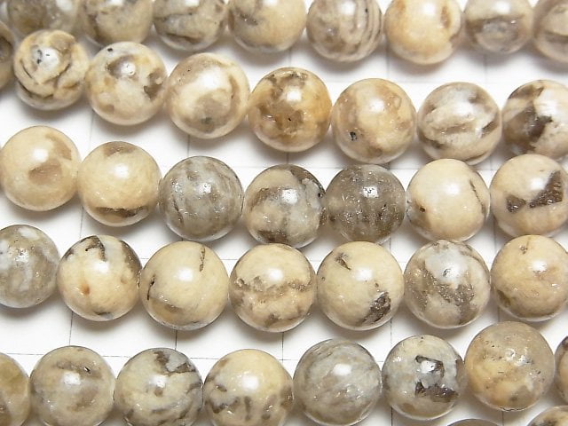 Graphic Granite Round 8mm 1strand beads (aprx.15inch/36cm)