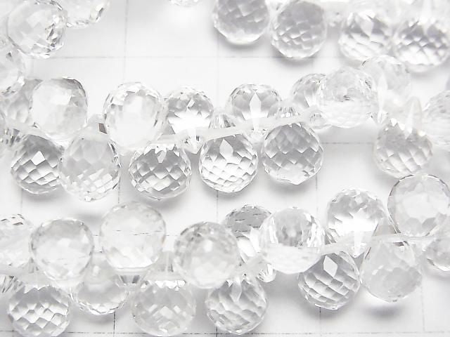 高品質!刻面白水晶 AAA 水滴形刻面 8x6x6mm 1/4串 -手鍊