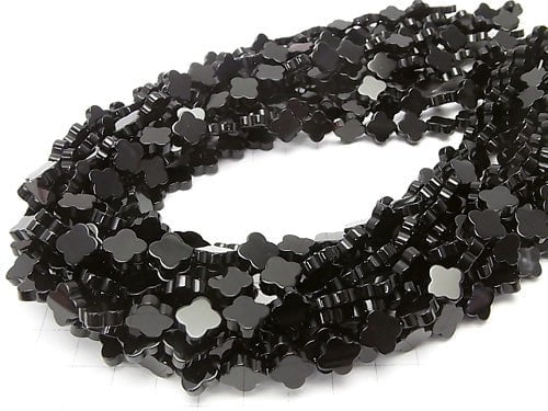 Onyx flower motif 10x10mm half or 1strand beads (aprx.15inch/37cm)