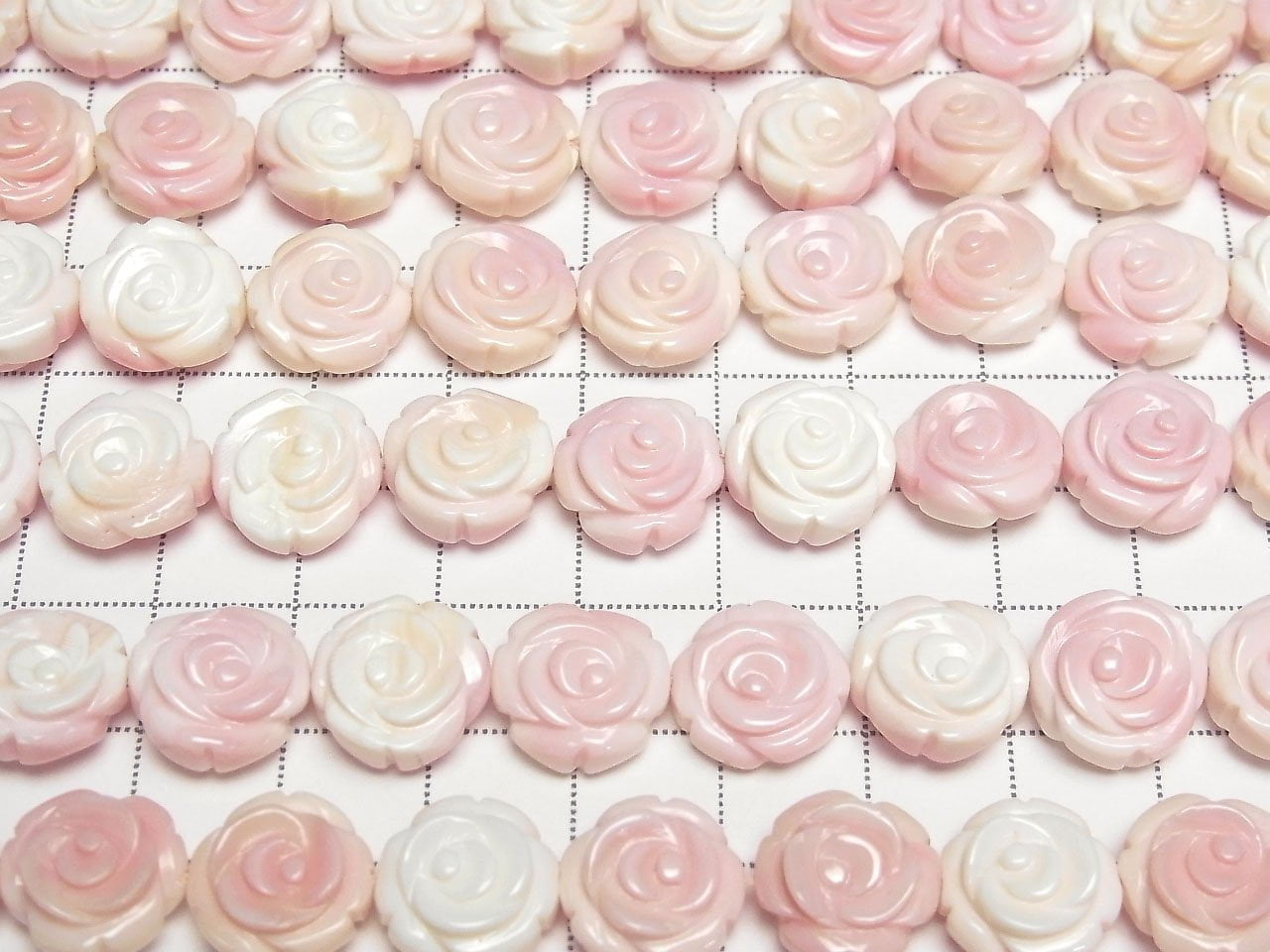 Coquillage de conque rose sculpté AAA (Fini des deux côtés) Perles de 12 mm 1/4 ou 1 brin (env. 15 pouces/37 cm)
