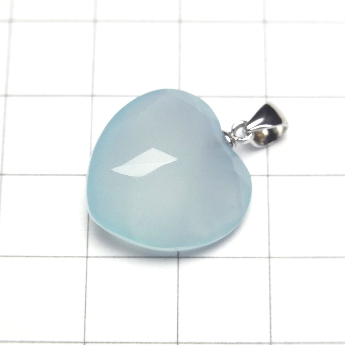 Sea Blue Chalcedony AAA Heart Pendant 18x18x9mm Silver925