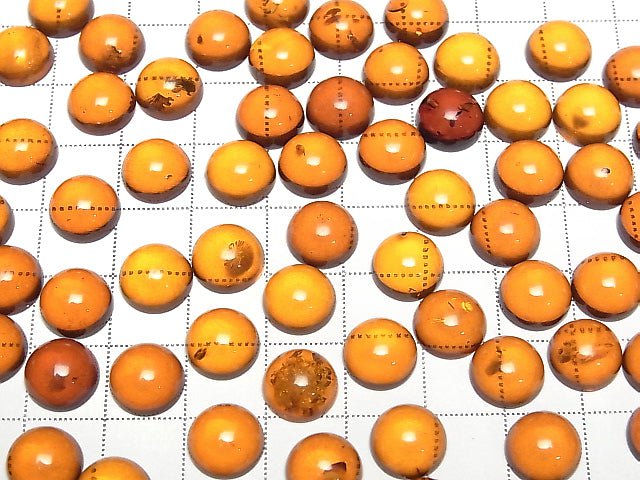 Baltisches Bernstein Runde Cabochon 10x10mm 2Stück
