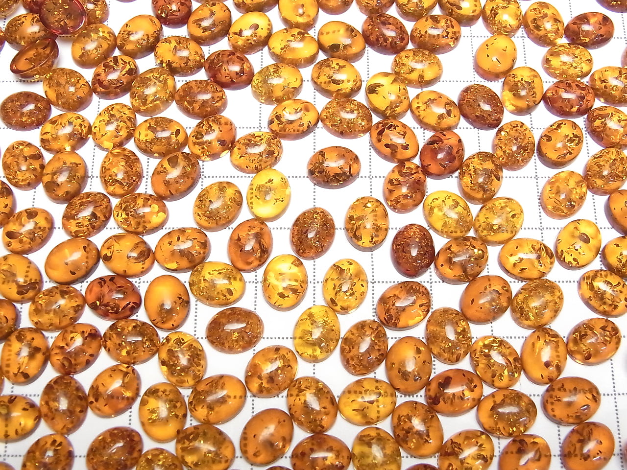 Rissiges Baltisches Bernstein Oval Cabochon 10x8mm 3Stück