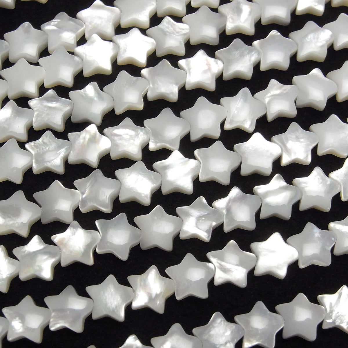 Coquillage blanc de haute qualité (huître à lèvre argentée) AAA Étoile 8x8mm, perles 1/4 ou 1 fil (environ 38cm/15 pouces)