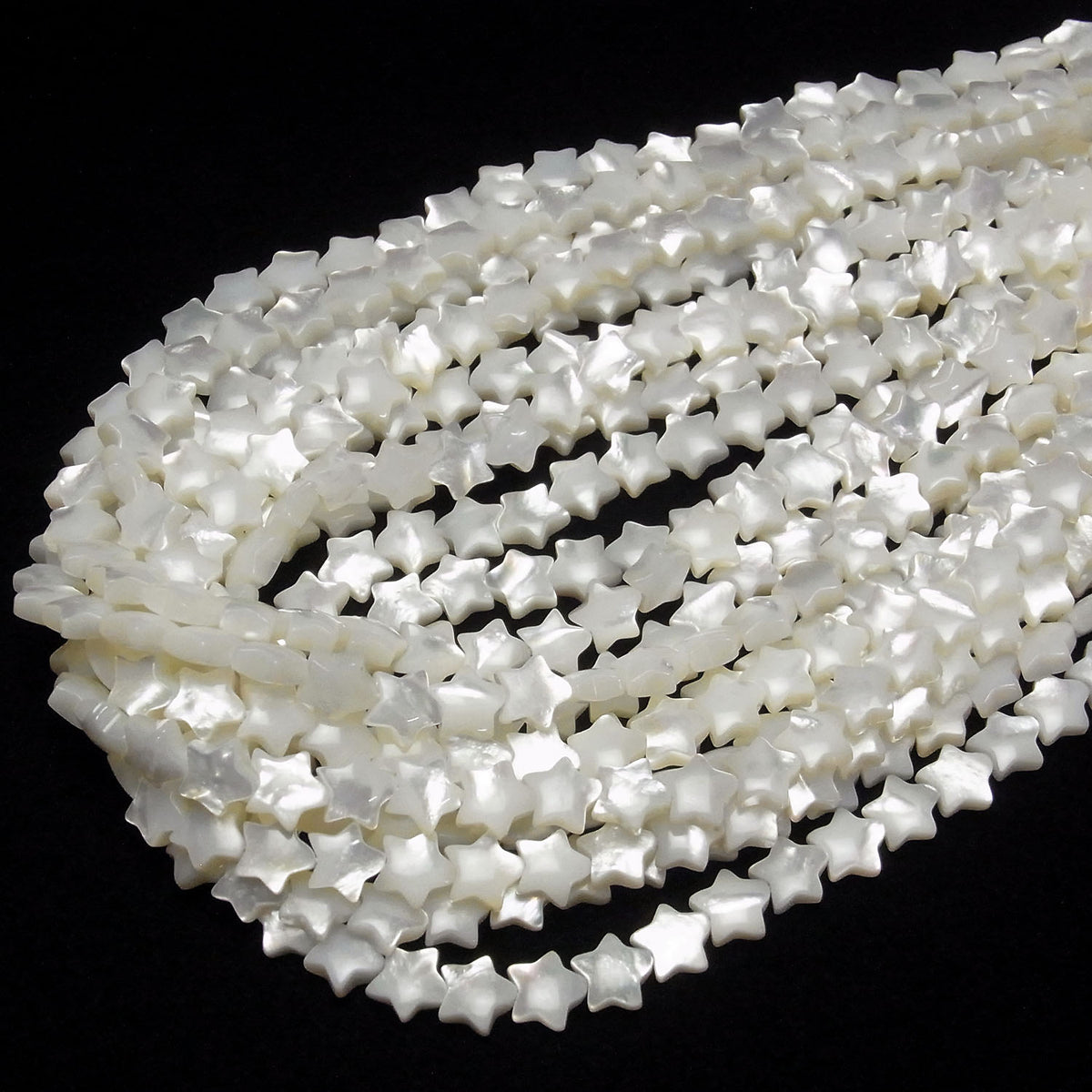 Coquillage blanc de haute qualité (huître à lèvre argentée) AAA Étoile 8x8mm, perles 1/4 ou 1 fil (environ 38cm/15 pouces)