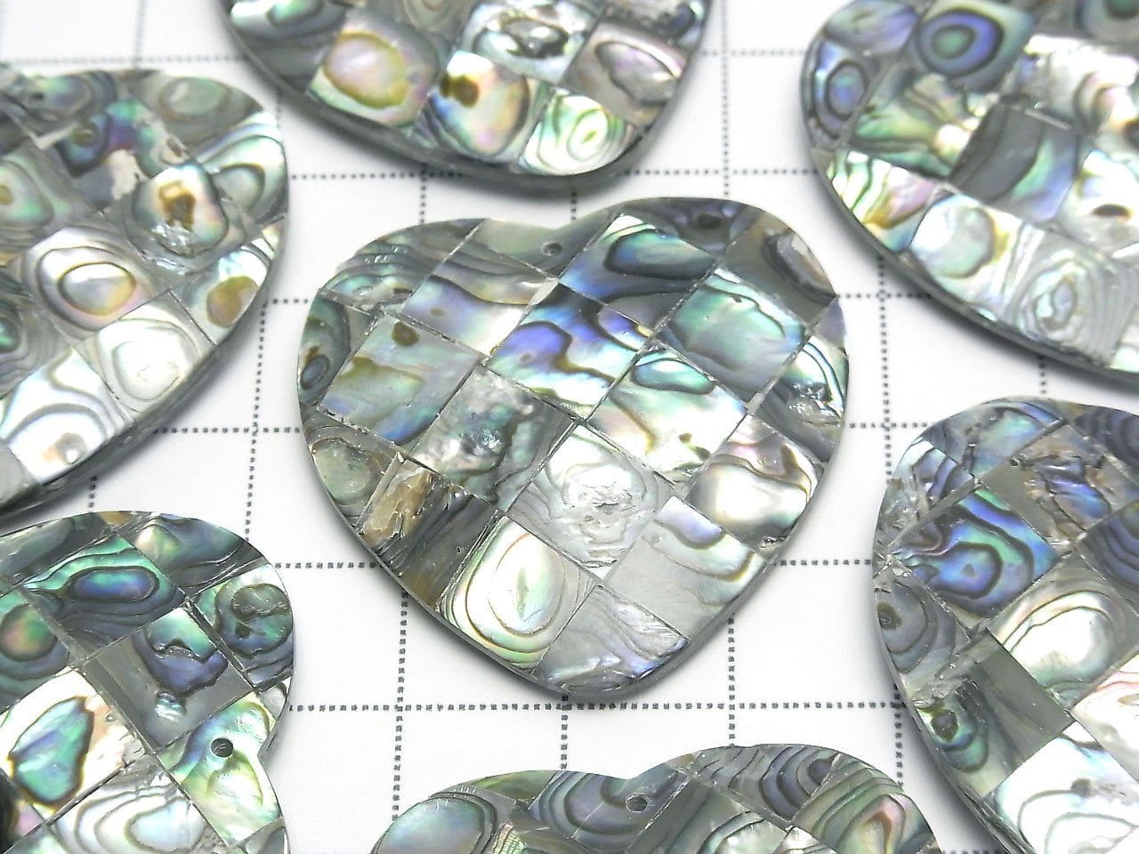 Mosaic Shell Heart 35x35x8mm Abalone Shell 1pc $3.79!