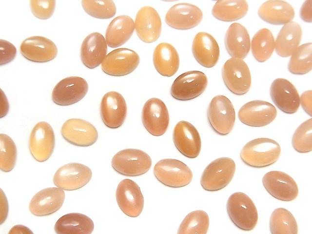 Hochwertiger orangefarbener Mondstein AAA- Oval Cabochon 6x4mm 10 Stück $5.79!