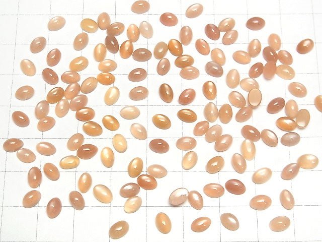Hochwertiger orangefarbener Mondstein AAA- Oval Cabochon 6x4mm 10 Stück $5.79!