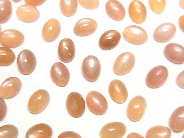 Hochwertiger orangefarbener Mondstein AAA- Oval-Cabochon 7x5mm 5 Stück 4,79 $!