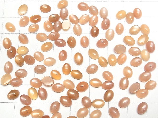 Hochwertiger orangefarbener Mondstein AAA- Oval-Cabochon 7x5mm 5 Stück 4,79 $!