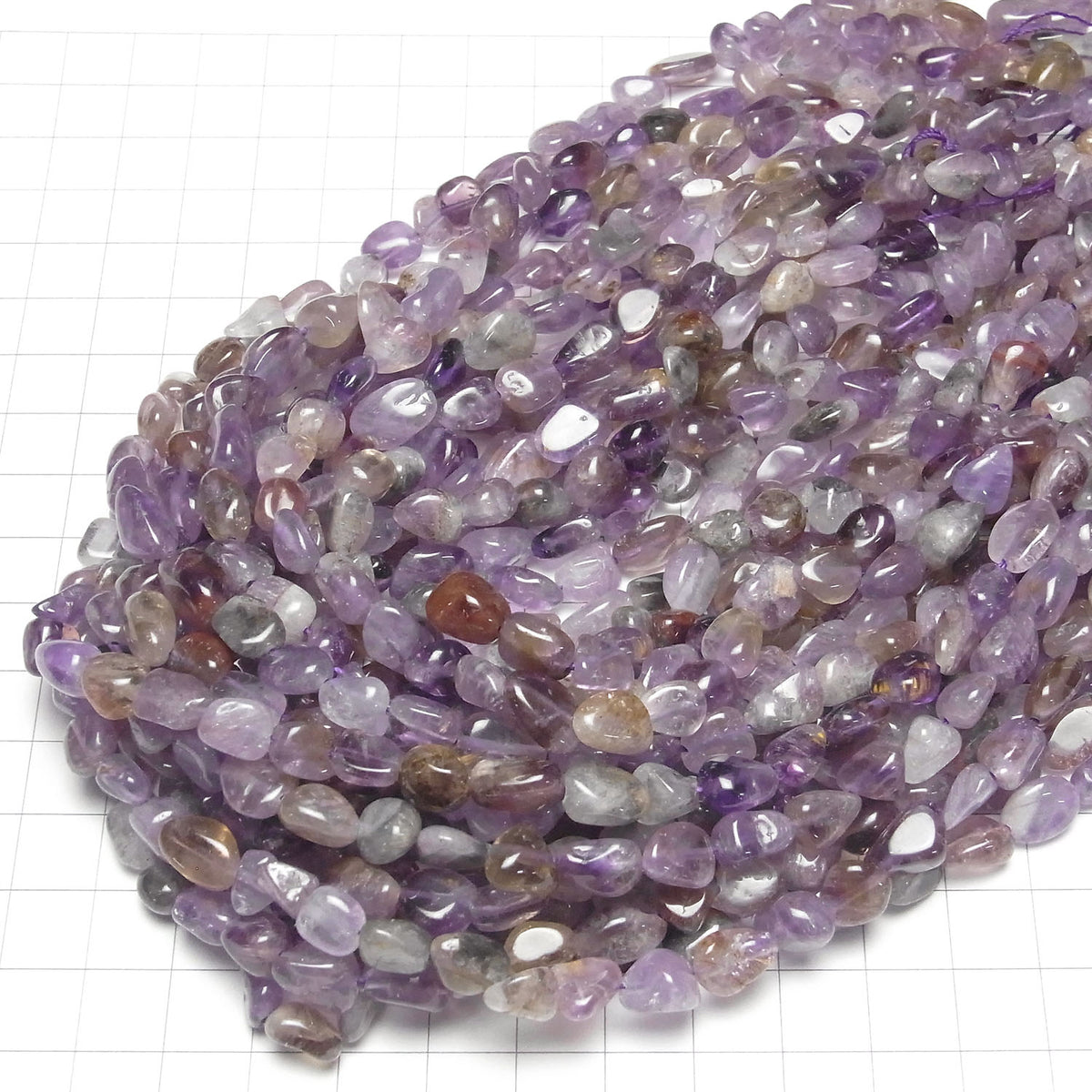 Cacoxenite in Amethyst AA+ Small Size Nugget 1strand beads (aprx.15inch/38cm)