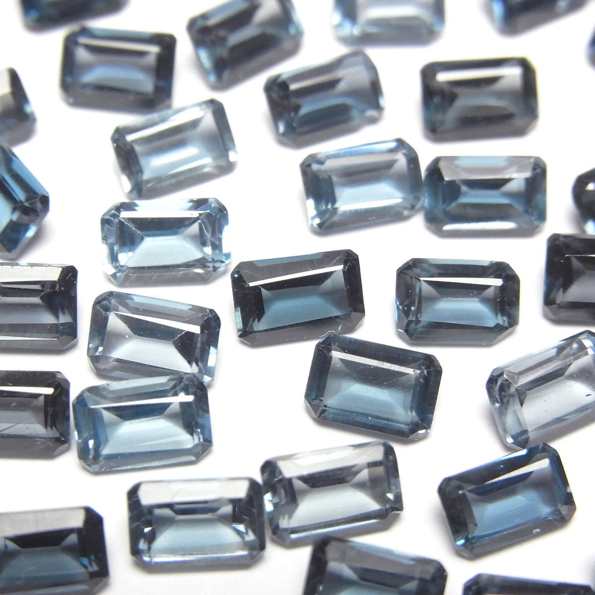 High Quality London Blue Topaz AAA Loose Stone Rectangle Faceted 6x4mm 3pcs
