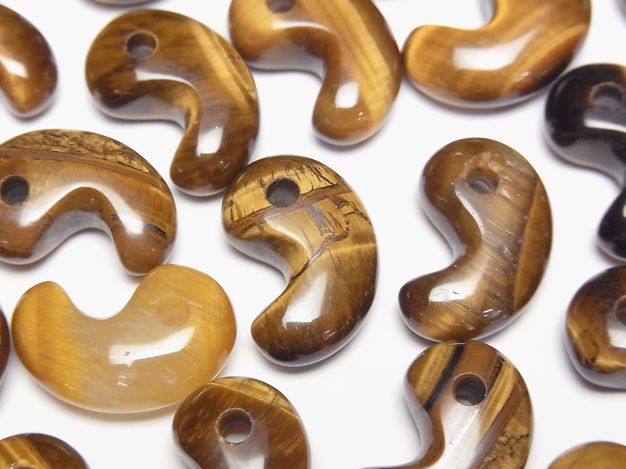 Yellow Tiger's Eye AA++ Comma Shaped Beads 18x12mm 3pcs