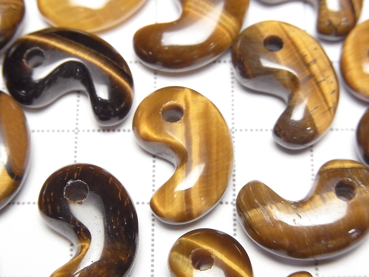 Yellow Tiger's Eye AA++ Comma Shaped Beads 18x12mm 3pcs