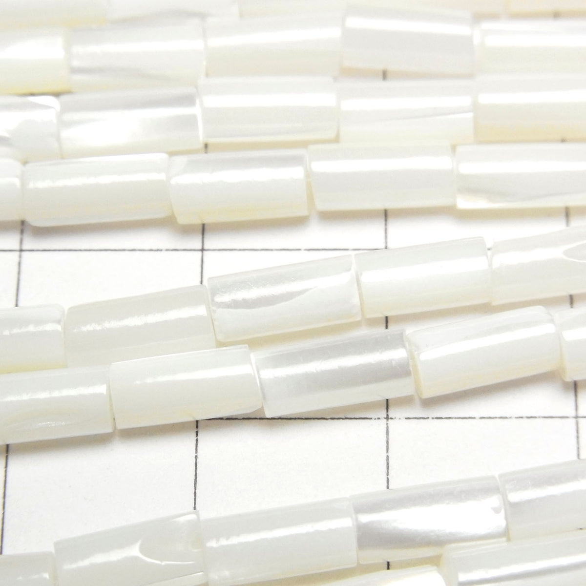 Mother of Pearl MOP White Tube 8x4x4mm 1strand beads (aprx.15inch/38cm)