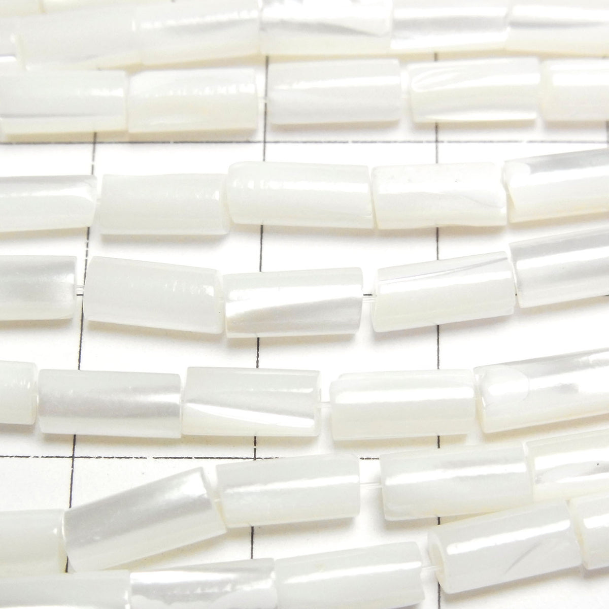 Mother of Pearl MOP White Tube 8x4x4mm 1strand beads (aprx.15inch/38cm)