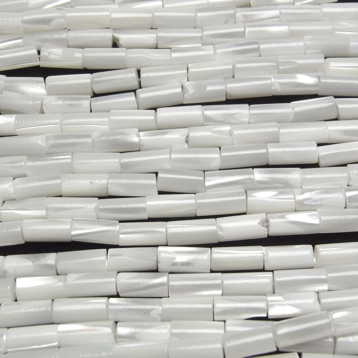 Mother of Pearl MOP White Tube 8x4x4mm 1strand beads (aprx.15inch/38cm)