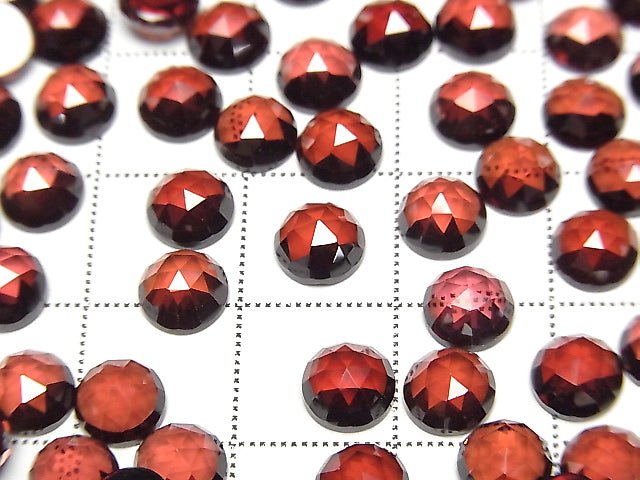 Hochwertiger Mosambik Granat AAA Runde Rosen-Schliff 6x6x3mm 3 Stück